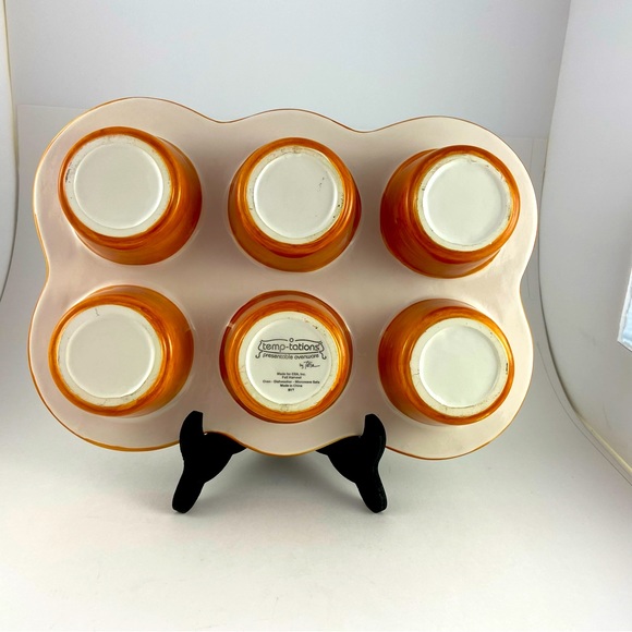 Temptations by Tara Fall Harvest 6 Cupcake Muffin Pan Bakeware Acorn Leaves Fall - Picture 2 of 11